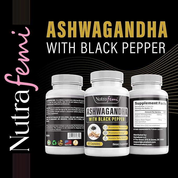Organic Ashwagandha with Black Pepper for Imporved Absorption. Resistant to Stress, Increases Energy Levels & Supports Memory Enhancement- 650 Mg 60 Capsules - Image 7
