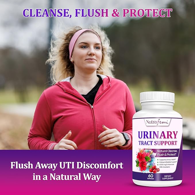 Natural Urinary Tract Health Supplements for Women, UTI Health Support, Flushes Impurities and Cleanses Urinary System, Bladder Support, D-Mannose with Cranberry, Dandelion & Hibiscus - Image 2